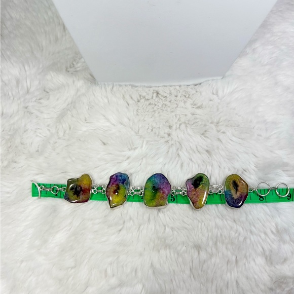 Rainbow 🌈 Solar Quartz 925 Large Gemstone Necklace & Bracelet ONLY #A22 - Picture 10 of 12